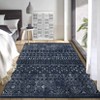 4'x6' Washable Geometric Living Room Rugs, Indoor Farmhouse Non Slip Bedroom Carpet, Large Stain Resistant Dining Room Rugs, Black - 2 of 4