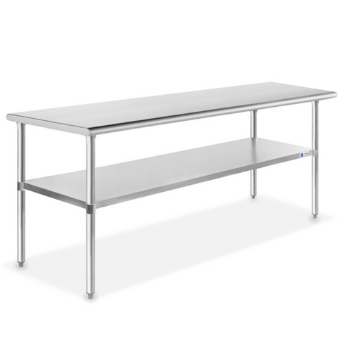 Kitchen Work Table Food Prep Table Stainless Steel Table Heavy Duty Metal  Kitchen Prep Table Commercial Kitchen Prep & Work Table 24 x 60,Galvanized