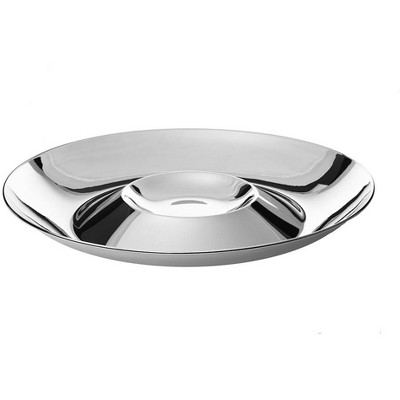 Classic Touch Stainless Steel Chip & Dip Bowl - 14"D