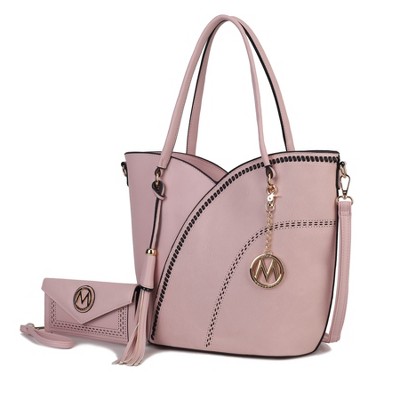 MKF Collection Imogene Two-tone Whip Stitches Vegan Leather Women’s Shoulder bag with Wallet by Mia K