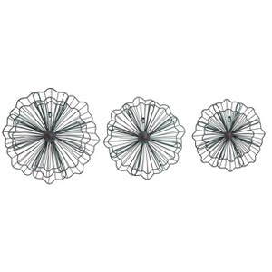 Transpac Metal 18 in. Green Spring Rustic Blossoms Set of 3 - 1 of 2