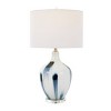 27"x15" Glass Abstract Accent Lamp with Blue Drip Splatter Design White - Olivia & May: Indoor Modern Lighting with On/Off Switch - 2 of 4