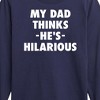 Boys' - Instant Message - King Of Dad Jokes Hilarious Long Sleeve Graphic T-Shirt - 2 of 4