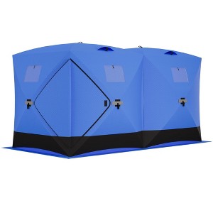 Insulated Pop-Up Ice Fishing Tent for 4-6 People - Portable Shelter with Air Vents, PVC Window & 212D Quilted Oxford Fabric, Easy Setup Winter Tent - 1 of 4