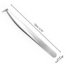 Unique Bargains Women's Mirror Light Seven-character Eyelash Extension Tweezers Silver Tone 1 Pc - 2 of 3