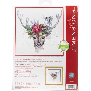 Dimensions Counted Cross Stitch Kit 12"X12"-Woodland Deer - 1 of 3