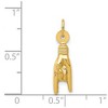 Black Bow Jewelry 14k Yellow Gold Hollow 3D Italian Hand Sign Charm or Pendant, 5 x 22mm - 3 of 4