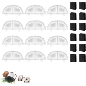 Nispira WF20/CF20 Cat Water Fountain Filters Replacement for HomeRunPet Water Fountain Dispenser 68oz/2L Wireless Pumps Black Sponge, 12 Packs - 1 of 4