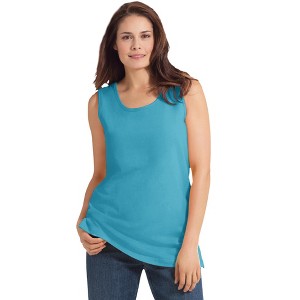 Woman Within Plus Size Perfect Scoopneck Tank - 1 of 4