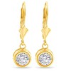 Pompeii3 1.80Ct Diamond Lab Created Dangle Lever Back Hoop Earrings 14k Yellow Gold - 2 of 3