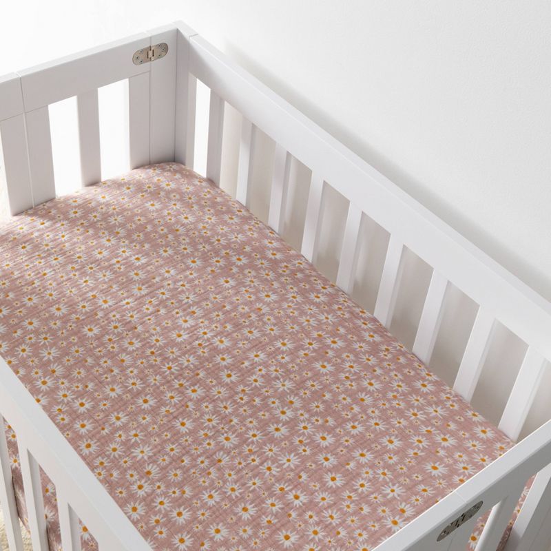 Babyletto Daisy Muslin Mini Crib Sheet, 2 of 8