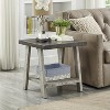 Vynxaria Series 3-Piece 48 in. Walnut and Gray Rectangular Wood Top End Table with Shelf Storage - 4 of 4
