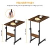 NewHome"Adjustable C-Shaped Slim Side Table with Wheels for Laptop, Snacks, Couch, Bed, Small Spaces"Brown - 3 of 4