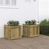 vidaXL Wooden Garden Planters - 2 Pcs Outdoor Decorative Flower Box, Impregnated Pine Wood, 15.7" x 15.7" x 15.7" - 2 of 4