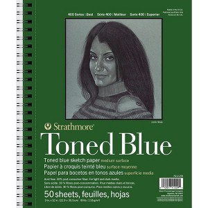 Strathmore 400 Series Sketch Pad, Recycled, Toned Blue, Side Wire Binding, 50 Sheet, 9x12 inch, 1 Count - 1 of 4