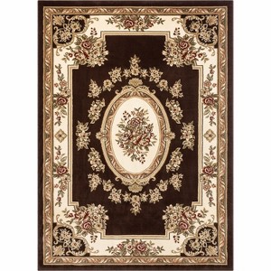 Well Woven Pastoral Medallion French European Floral Formal Traditional Modern Classic Thick Soft Area Rug - 1 of 4