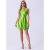 INSPIRE CHIC Women's Christmas Metallic Sleeveless High Waist Party Holographic Dress - 3 of 4