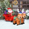 FURNIinspire Decorative Holiday Scene Props Double Deer Cart Santa Model Garden Decoration Festive Atmosphere Maker, Multicolored, 27.6"*84.6"*51.2" - 2 of 4