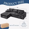 Wide Modern Corduroy Sectional Sofa with Arched Armrests and Removable Cushions for Living Room -3irtyhousy - 4 of 4