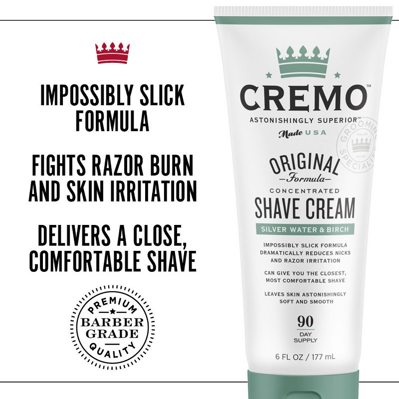 Cremo Silver Water and Birch Shave Cream - 6oz, 5 of 9