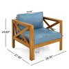Set of 2 Modern Acacia Wood Club Chairs with Cushions, Accent Arm Chairs for Patio, Balcony, or Sunroom–The Pop Home - 4 of 4