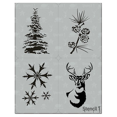 Stencil1 Holiday Multipack 4ct - Stencil 8.5" x 11"