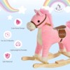 Cesicia Rocking Horse Plush Animal on Wooden Rockers, Baby Rocking Chair with Sounds, Moving Mouth, Wagging Tail, Pink - 4 of 4