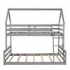 PAGED Twin Size Bunk Bed House Shaped Pine Bed Frame with Slide, Guardrail and Ladder for Bedroom - 3 of 4
