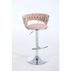 PAGED Bar Height Stools Set of 2 Adjustable Velvet Swivel Counter Stool, Dining Chair with Back and Chrome Footrest for Bar, Kitchen - 3 of 4