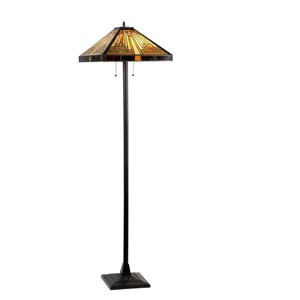 Chloe Lighting CH33359MR18-FL2 Innes Tiffany-style 2 Light Mission Floor Lamp 18`` Shade - 1 of 2