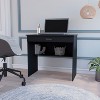 Vynxaria Black Storage Desk - Roomy Top Surface, Sizable Drawer, Additional Shelf - 2 of 4