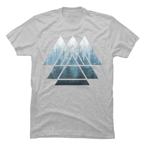 Men's Design By Humans Sacred Geometry Triangles - Misty Forest By Maryedenoa T-Shirt - image 1 of 4