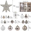 TackView 72Pcs Christmas Balls Ornaments, Xmas Hanging Balls Christmas Tree Decorations for New Year Party Home Holiday Decor, Chapagmne & White - 2 of 4