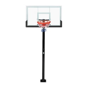 Garvee In Ground Basketball System 8-10ft, Quick Adjustable Basketball Hoop ＆Goals Outdoor with 55 Inch Shatterproof Tempered Glass Backboard - 1 of 4