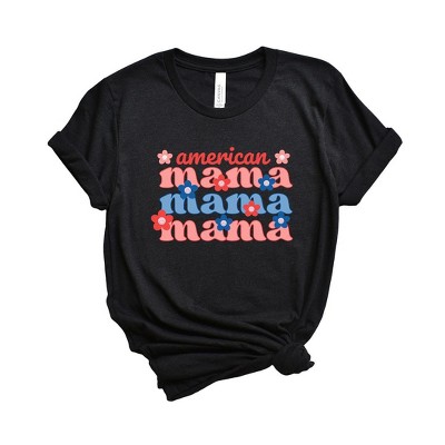 Simply Sage Market Women's American Mama Smiley Face Short Sleeve Graphic Tee