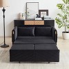 MAYEERTY 54" Modern Convertible Sofa Bed with Arm Pockets & Adjustable Back (Black Velvet) - 4 of 4