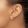 Chisel Stainless Steel Polished Rose IP-plated with Preciosa Crystal Hinged Hoop Earrings - 3 of 4