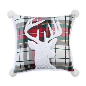 Thatch Home Spencer Plaid Deer Decorative Pillow - Levtex Home - 1 of 4