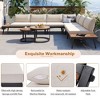 6-Piece Outdoor Sectional Sofa Set with Round Nesting Coffee Tables and Seating Sofa with Cushions for Patio, Porch and Garden - 2 of 4