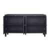 Accent Cabinet 4 Door Wooden Cabinet Sideboard Buffet Storage Cabinet, for Living Room, Entryway, Matte Black - 4 of 4