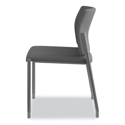 ErgoFlex Black Fabric and Metal Stackable Swivel Side Chair