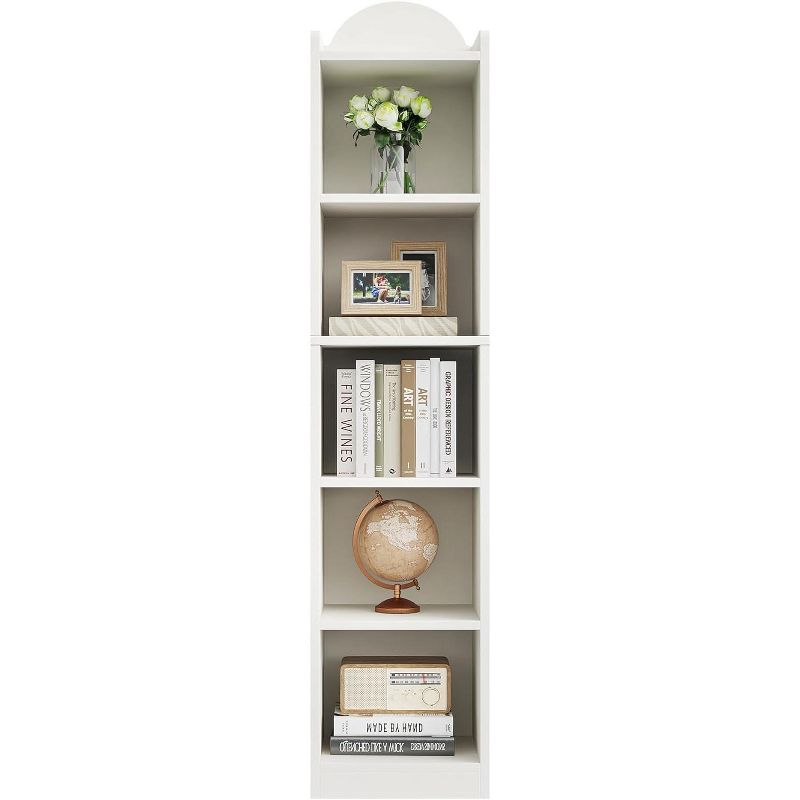 Tribesigns 67" Tall Narrow Bookshelf, Skinny 5 Cube Storage Organizer Bookcase, Slim 6-Shelf Shelving Unit for Small Space, Home Office, 1 of 10