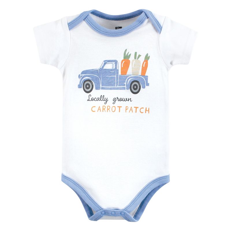 Hudson Baby Cotton Bodysuits, Carrot Patch Truck, 3 of 6