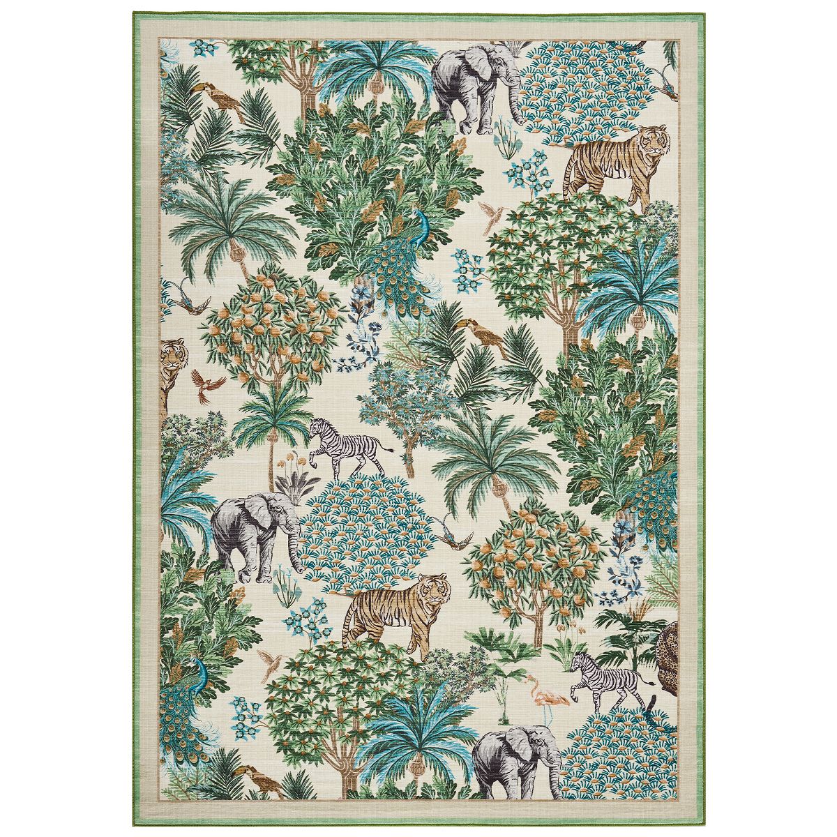 Forest Rug Washable Area Rugs for Living Room Bedroom Jungle Animal Print Rug Soft Non Slip Low Pile Throw Rug - thumbnail 4