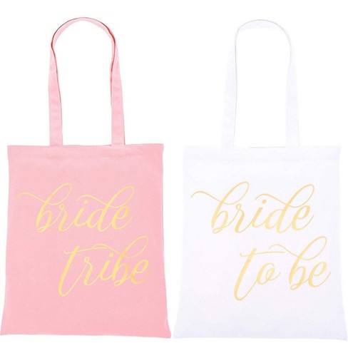 7 bag Pack Hen Party Wedding favour gift bags Bride to be pink canvas favor 