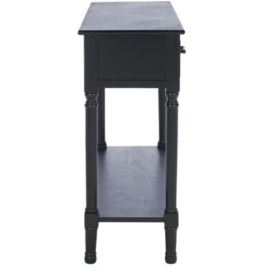 Peyton Black Wood and Metal Hallway Table with Storage