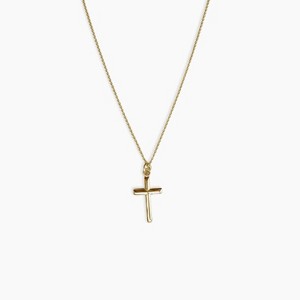 sanctuaire Long Cross Necklace 14K Solid Gold - 1 of 3