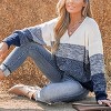 Women's Striped V Neck Drop Sleeve Sweater - Cupshe - 2 of 3