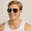 Anna-Kaci Men's Classic Versatile Imitation Wood Grain Leg Fashionable UV400 Sunglasses - 3 of 4