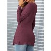 Imily Bela Chic Knot Front V Neck Blouse Long Sleeve Womens Top Elegant Everyday Pullover - 3 of 4